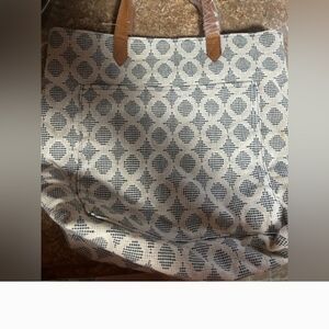 Thirty-One Geometric Patterned Hobo Bag with Tan Handles